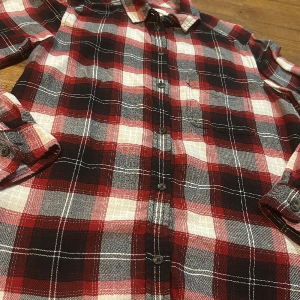 American Eagle Boyfriend Fit Plaid Button Down Plaid Shirt, Women’s Size Small - Picture 2 of 7